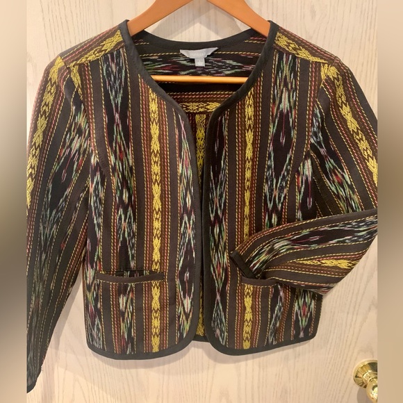 Nordstrom Rubbish Embroidered Open Front Cotton Jacket Size Large - Picture 3 of 8